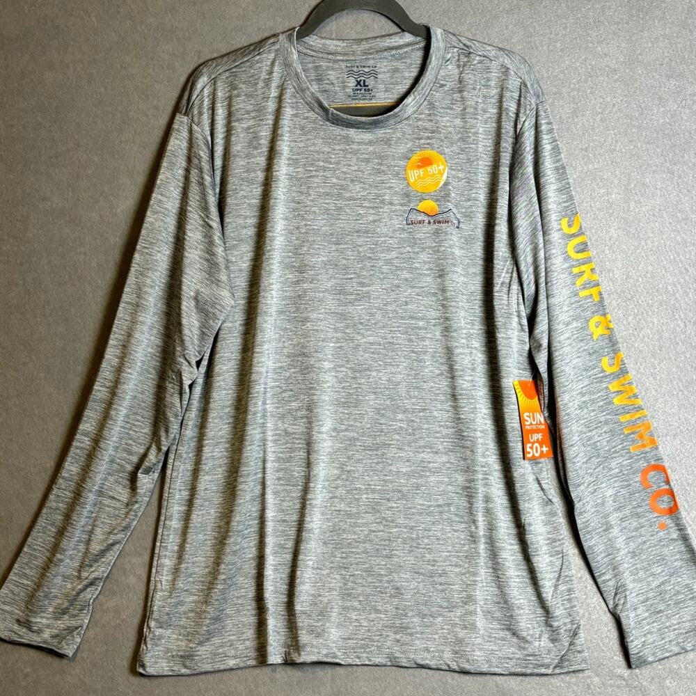Surf & Swim Swim Tee UPF 50 Gray Beach Pool Vacation NEW XL